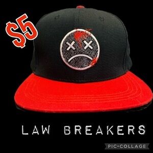$5 item/ Law Breakers Black/red snapback hat